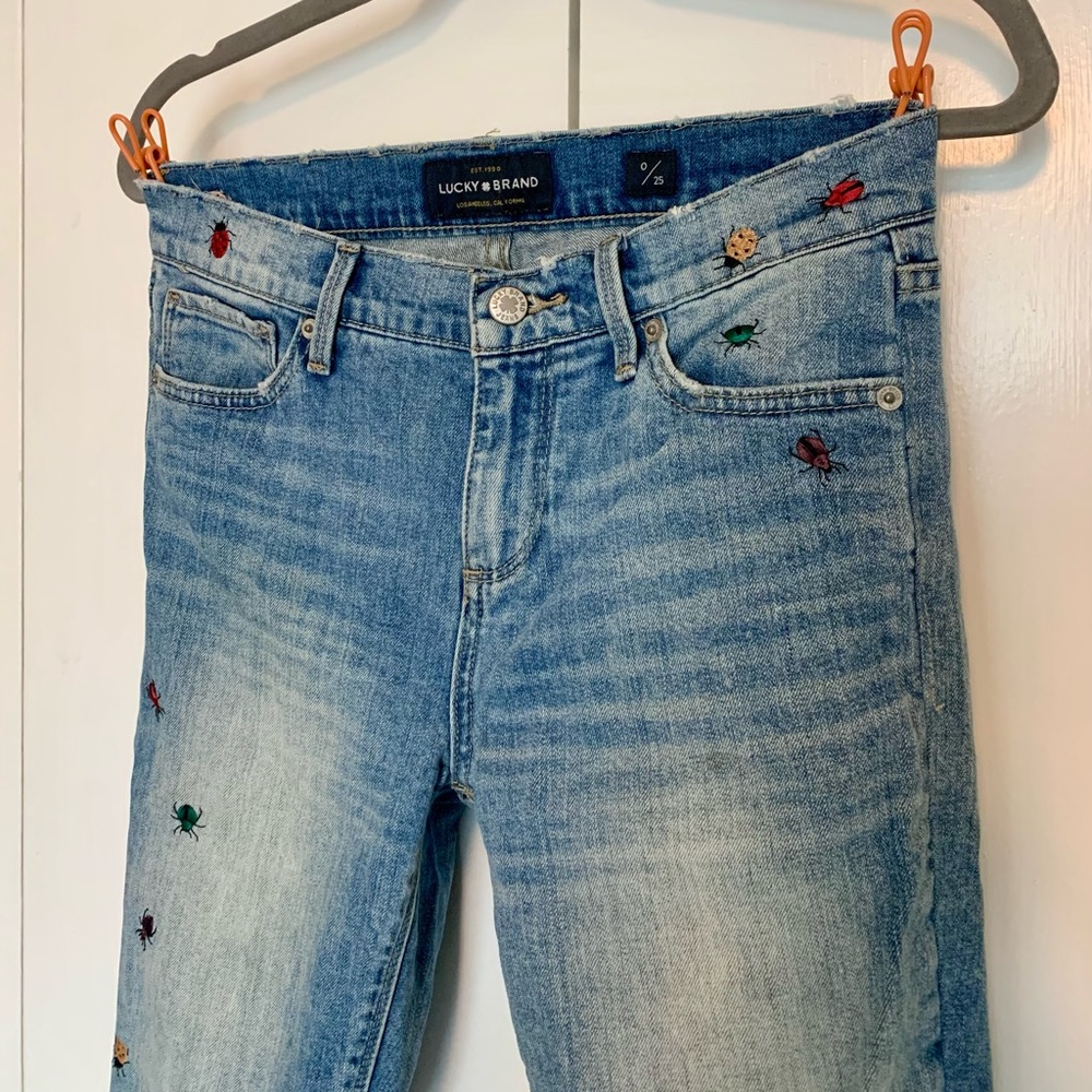 Lucky Brand Embroidered Skinny Jeans